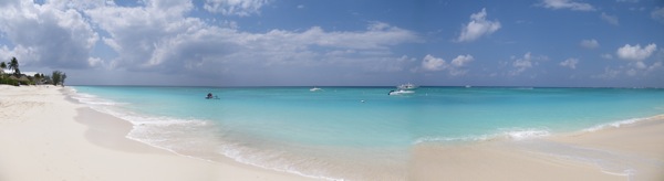 This panoramic view shows 7-Mile Beach on Georgetown, Grand Cayman Island in all of its glory, March 9, 2009.