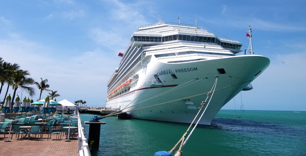 Carnival Freedom, docked in Key West, Fla., Monday April 20, 2009.