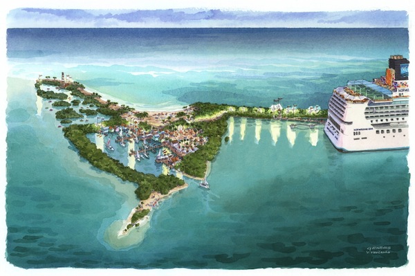 Artist representation of the proposed destination. Provided by Norwegian Cruise Line