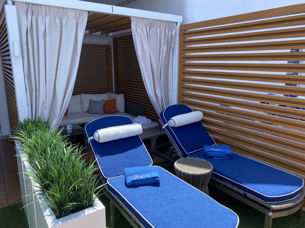 Carnival Mardi Gras cruise loft 19 cabana