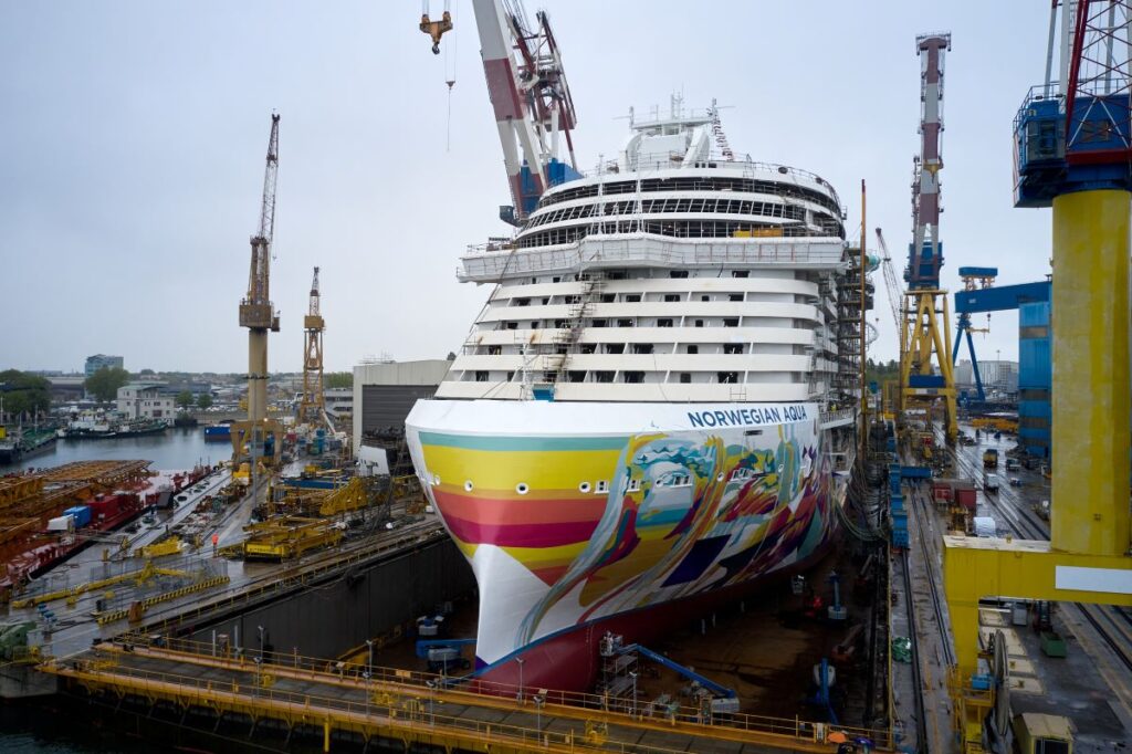 Norwegian Aqua floats out from Italian shipyard