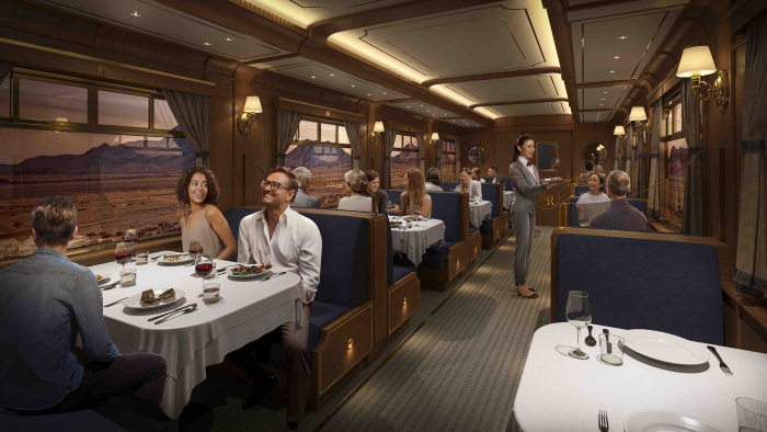 Artist rendering of Royal Railway restaurant on board Utopia of the Seas