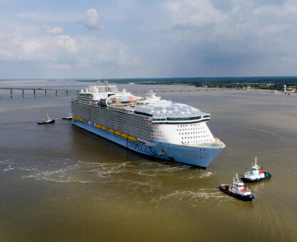 Royal Caribbean’s Utopia of the Seas sets sail to the open ocean for the first time