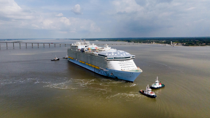 Royal Caribbean’s Utopia of the Seas sets sail to the open ocean for the first time