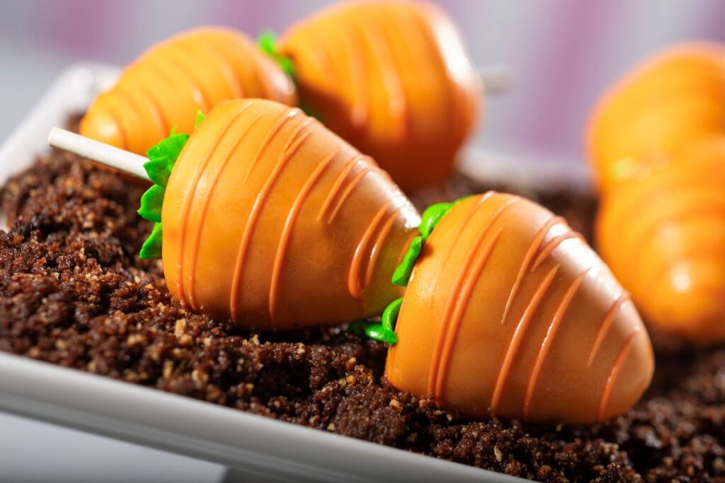 Carrot chocolate covered strawberries on Disney Treasure