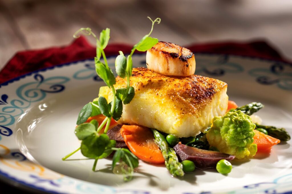 Plaza de Coco_ Pan-Seared Adobo Spiced Sea Bass