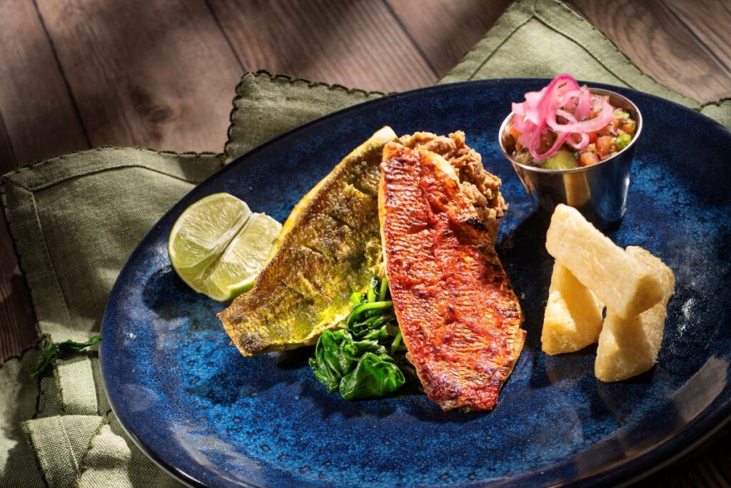 Plaza de Coco_ Red Capsicum and Green Parsley Grilled Snapper